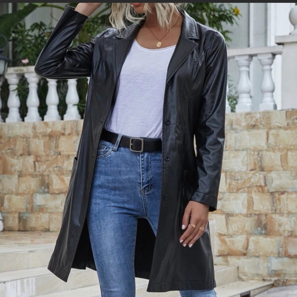COPY - GV Mid-length Leather Jacket Coat